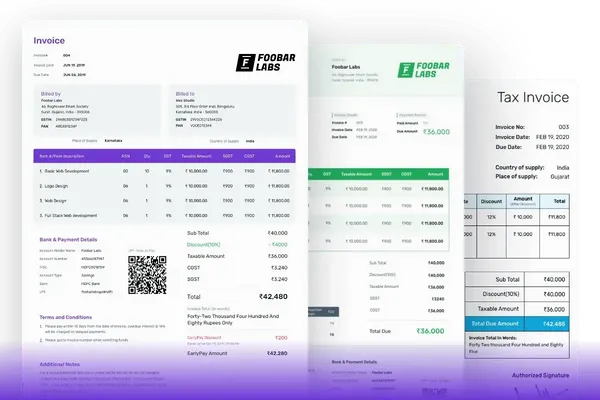 Content Writer Invoice Templates