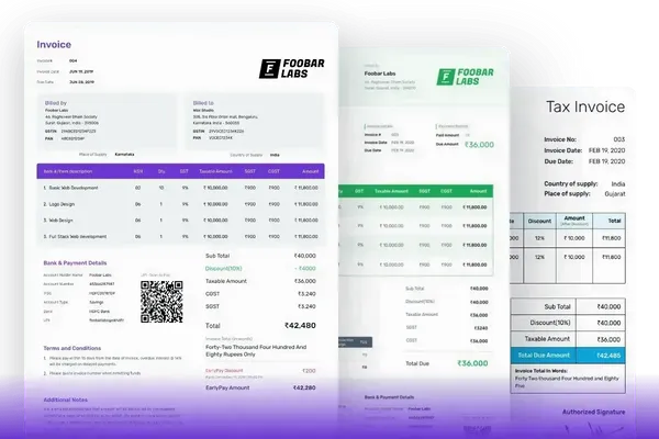 Sole Trader Invoice Template UK