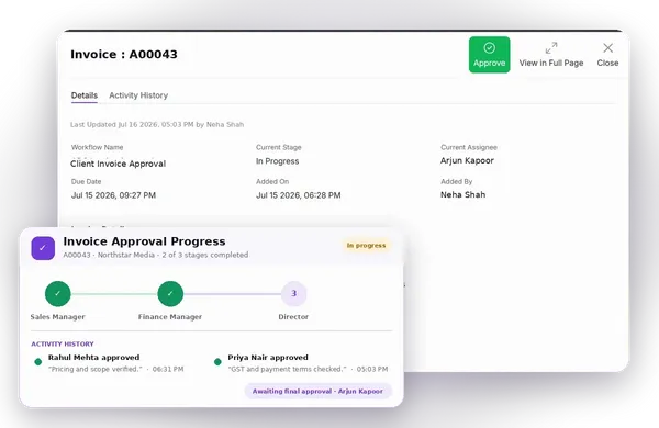 Clients Documents Approval Workflow at Refrens Clients Documents Approval Workflow at Refrens