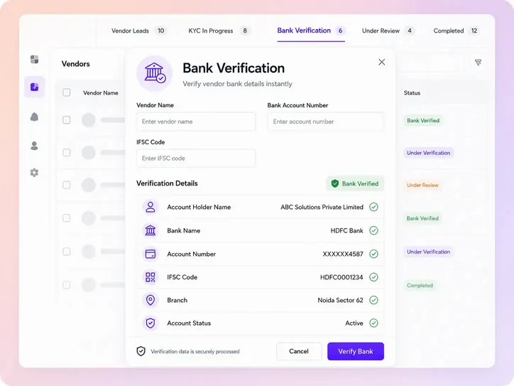 Bank Verification for Secure Payments Bank Verification for Secure Payments