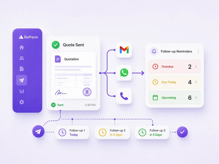 Refrens Quote Share Follow up workflow Refrens Quote Share Follow up workflow