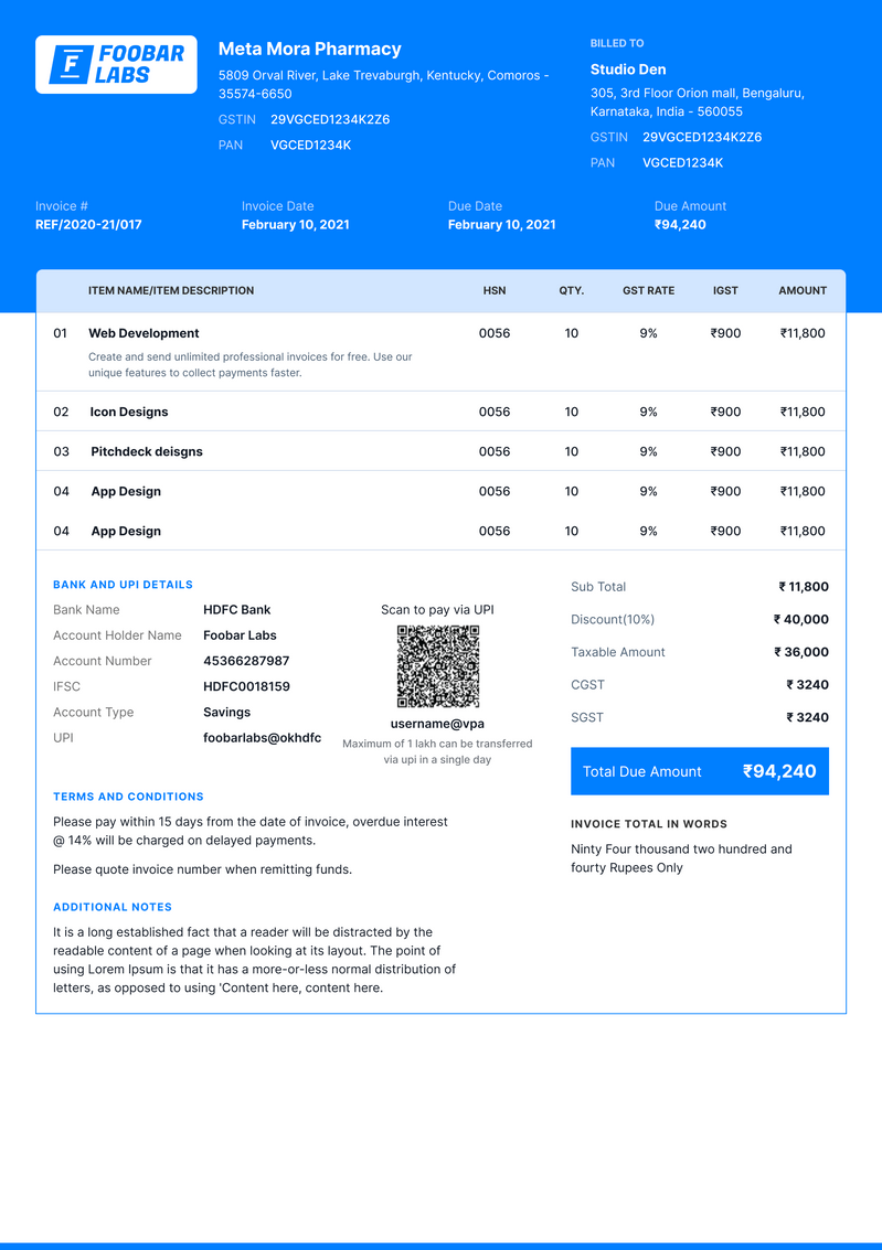 Free Invoice Generator | Online Bill Maker - Refrens