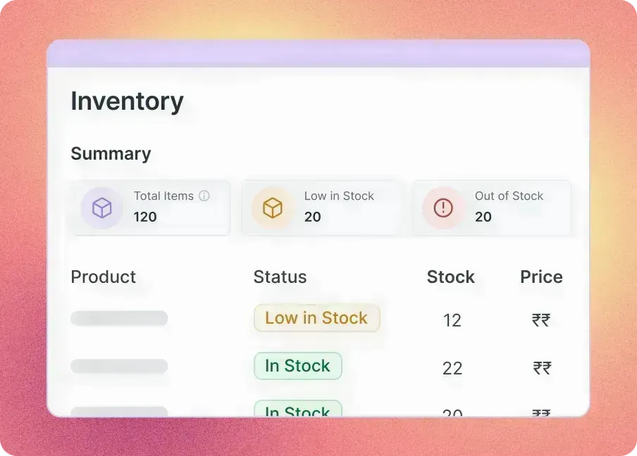 Inventory Feature
