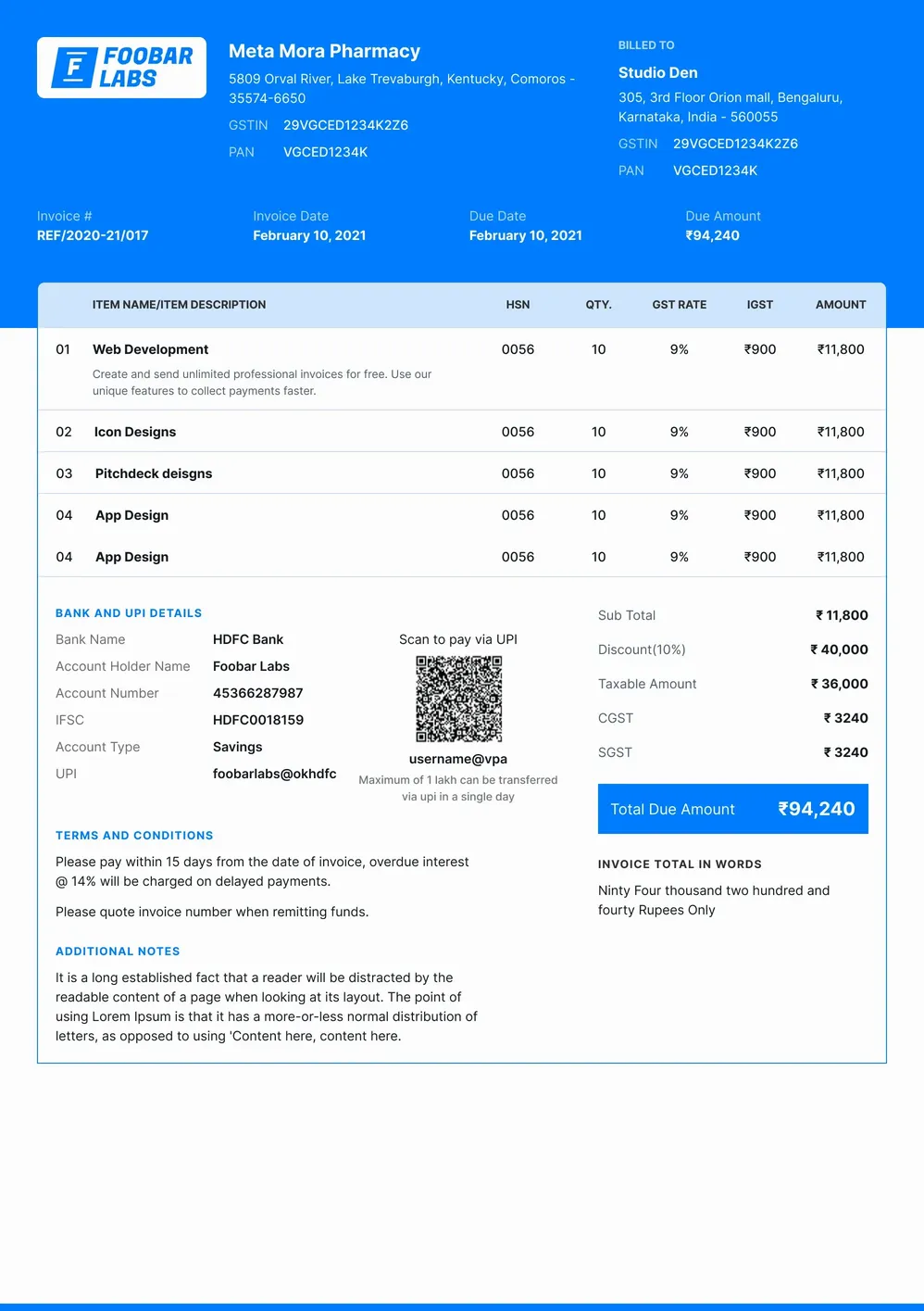 Invoice Generator Template