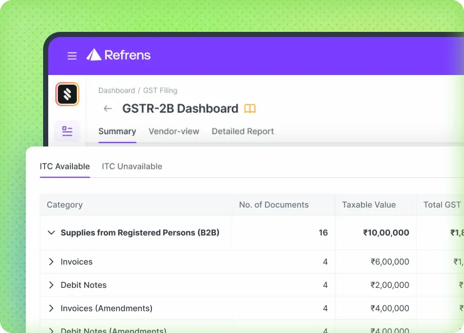 Refrens Billing Software with all essential GSTR Reports