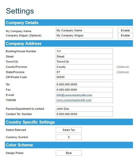 Blank Invoice Template