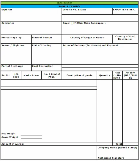 Commercial Invoice Templates
