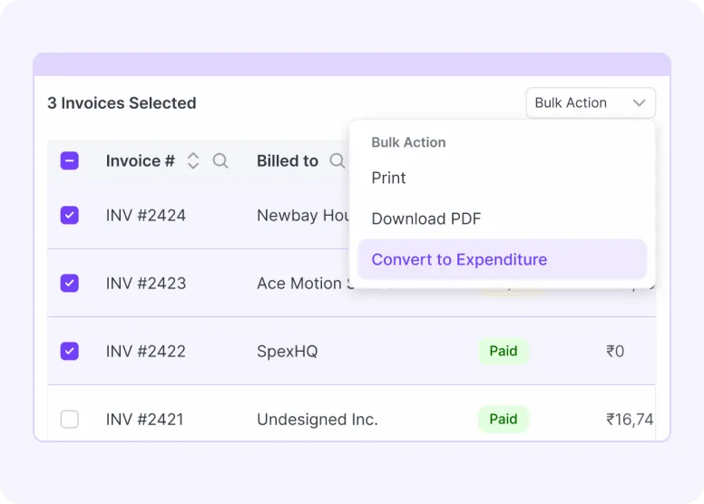 Referns Invoicing with Expense Management