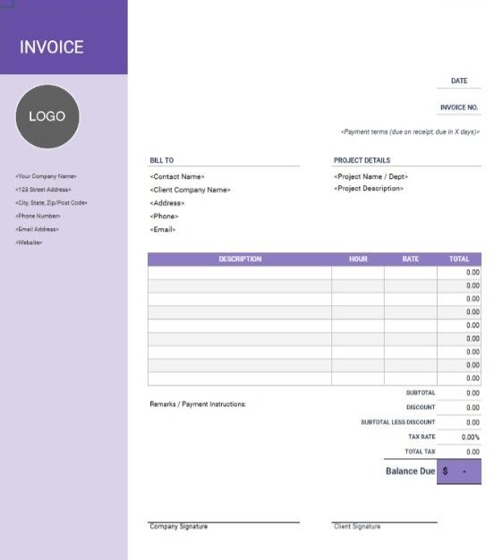 Freelance Photography Invoice Template