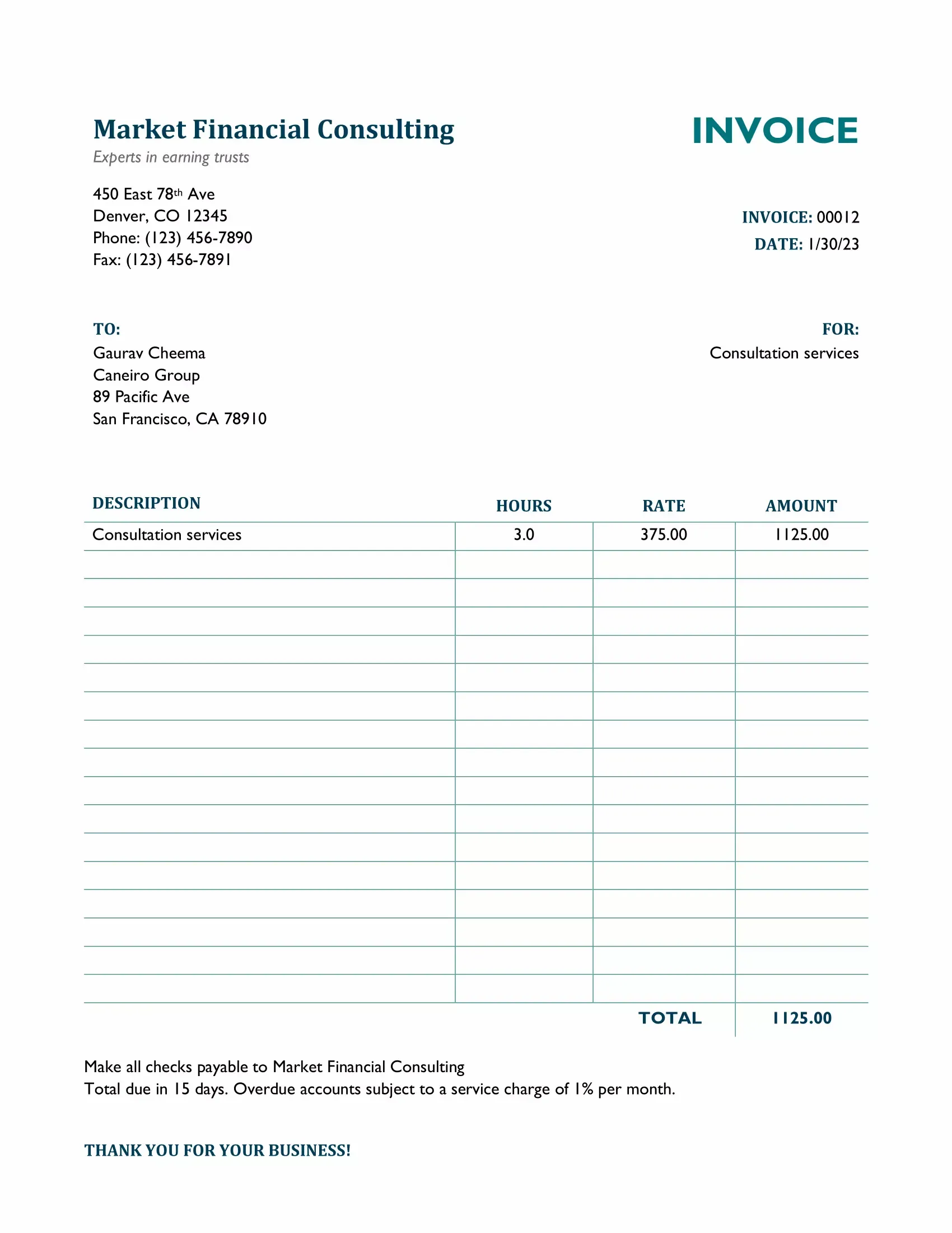 Free Invoice Templates Word Download And Print Invoice