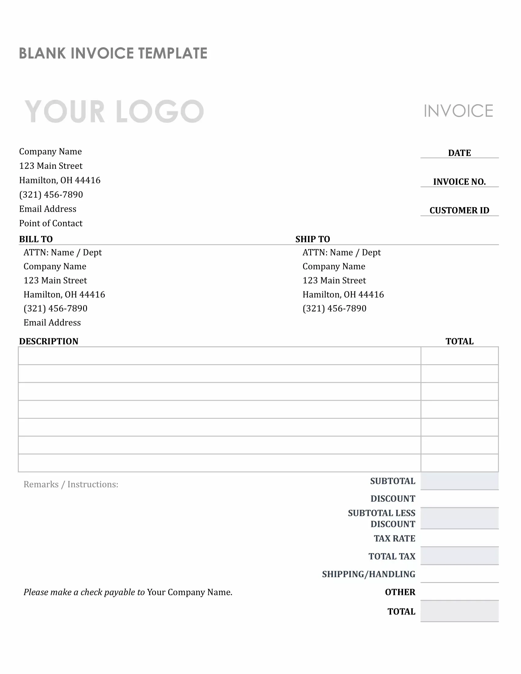Invoice Template in Word