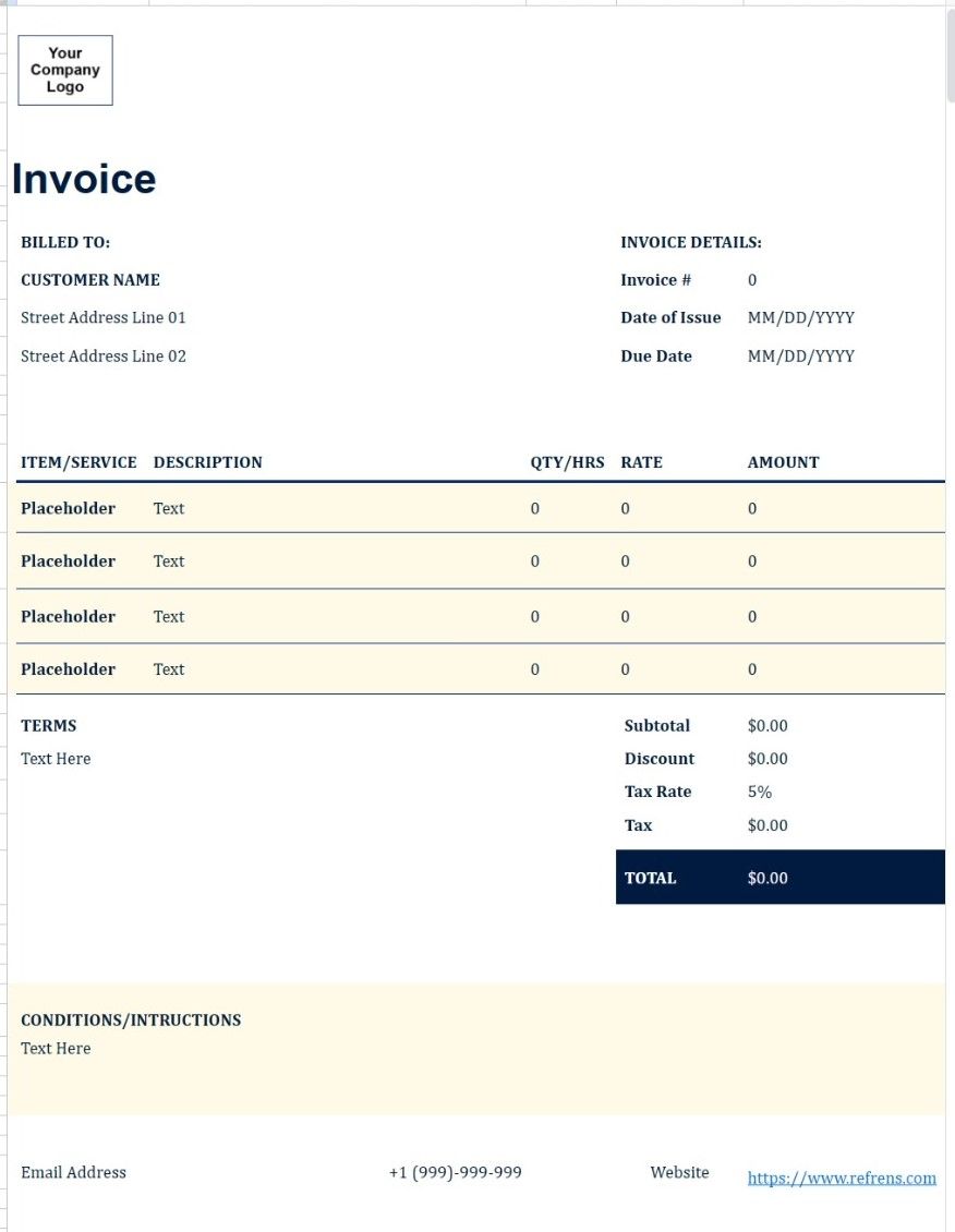 Invoice Template Excel Invoice Template Excel