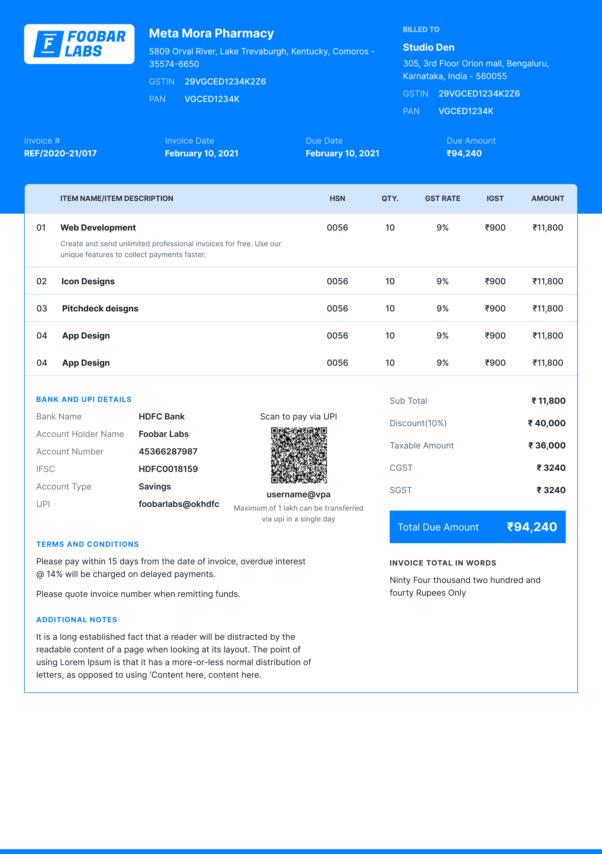 Tax Invoice Template  📃 Free Invoice Generator