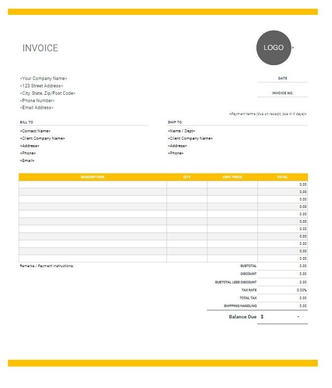 Printable Invoice Template