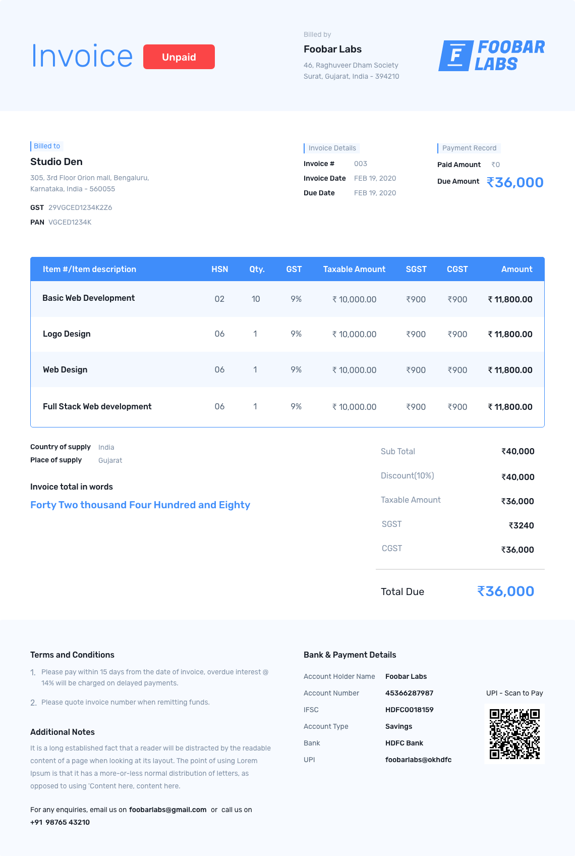 freelance invoice template