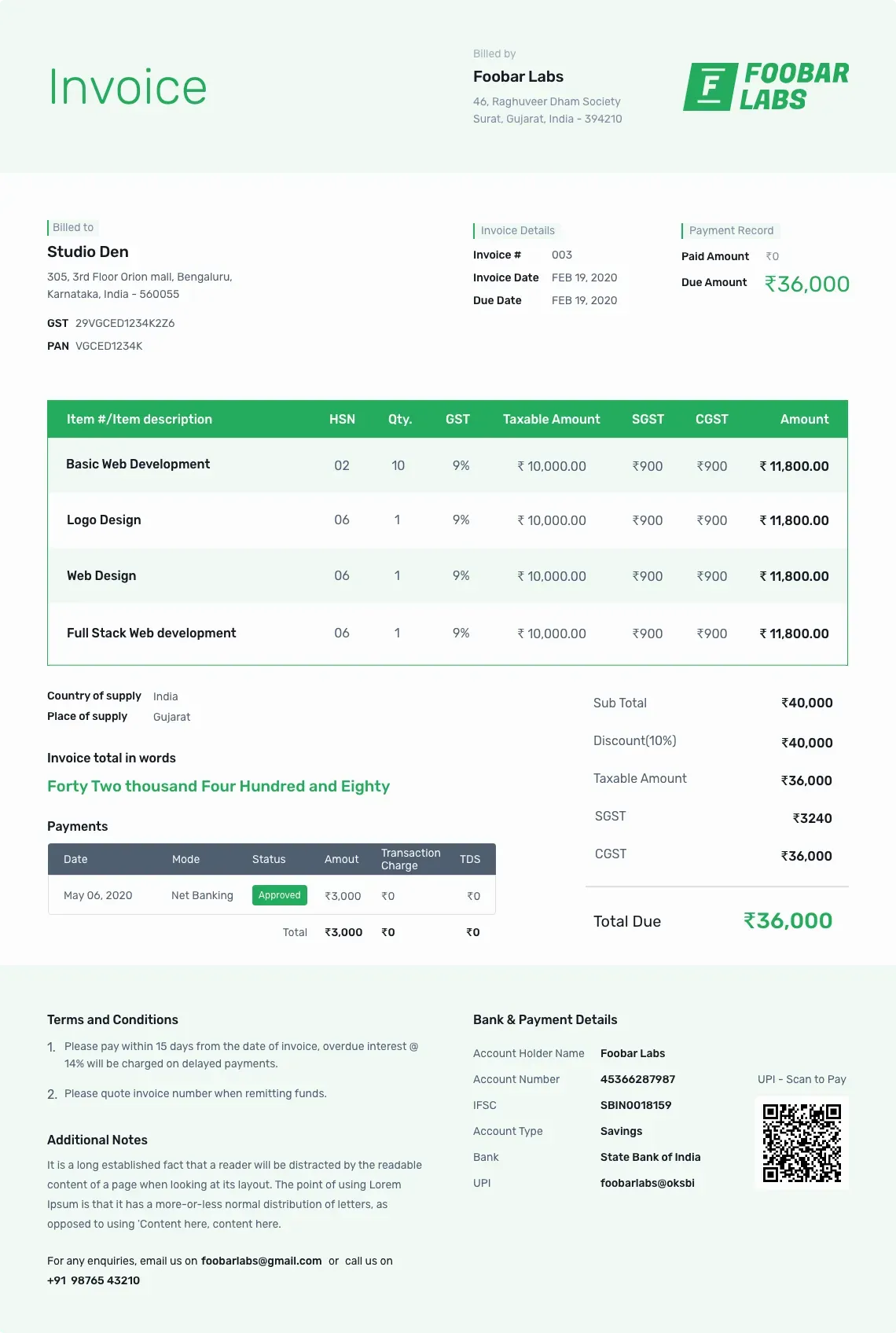 Standard Proforma Invoice Format