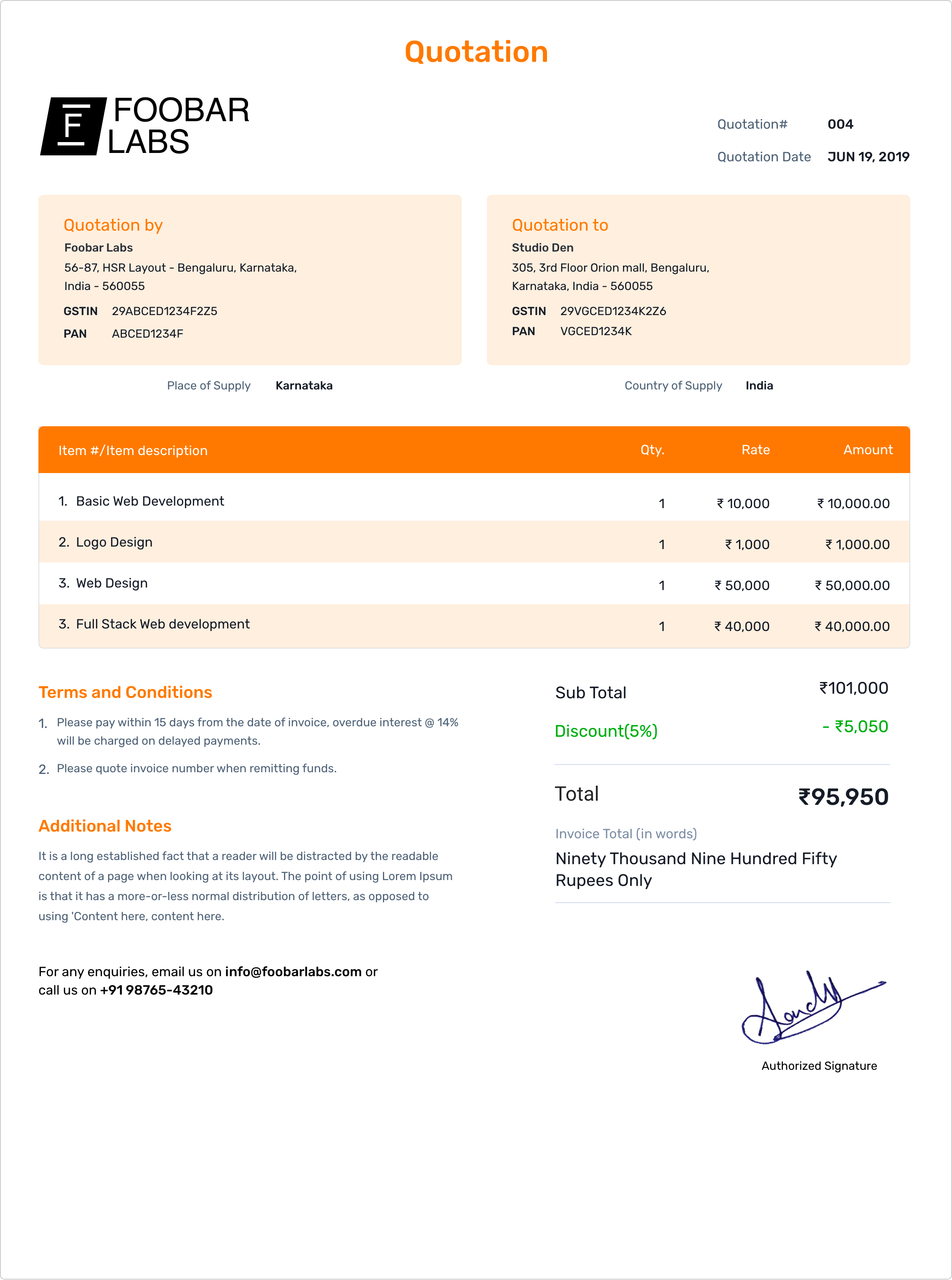 Quotation Format Free Templates Easy Download Refrens