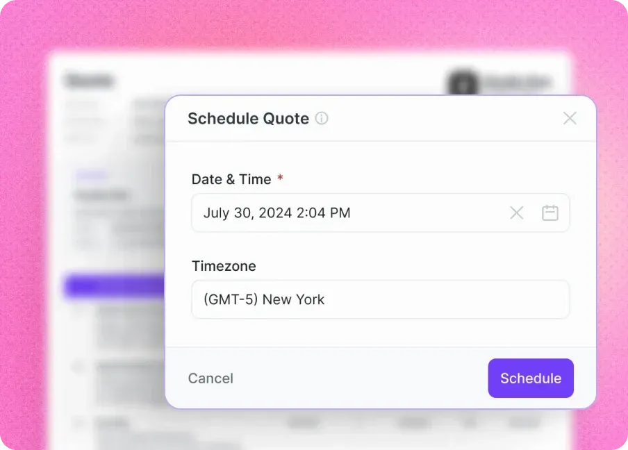 Scheduling - Quoting Software